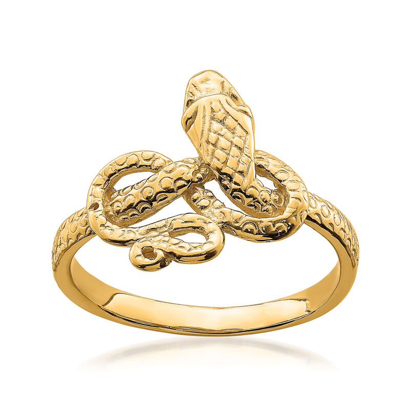 14kt Yellow Gold Snake Ring. Size 7 image number 0
