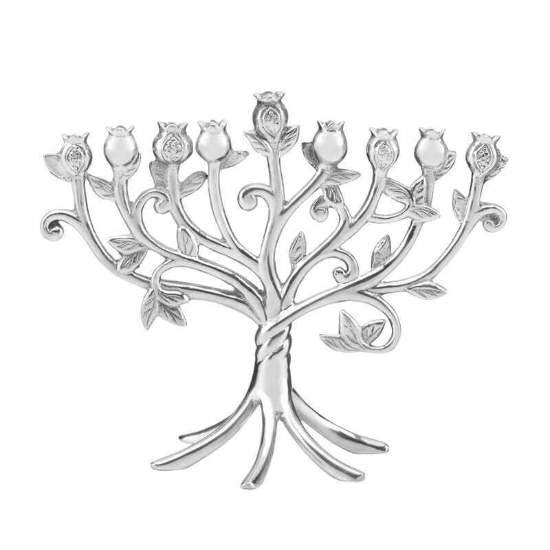 Lenox "Judaic Blessings" Metal Floral Menorah image number 0