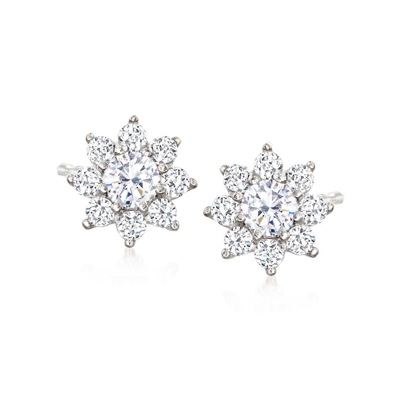 1.30 ct. t.w. CZ Jewelry Set: Three Pairs of Stud Earrings in Sterling Silver image number 4