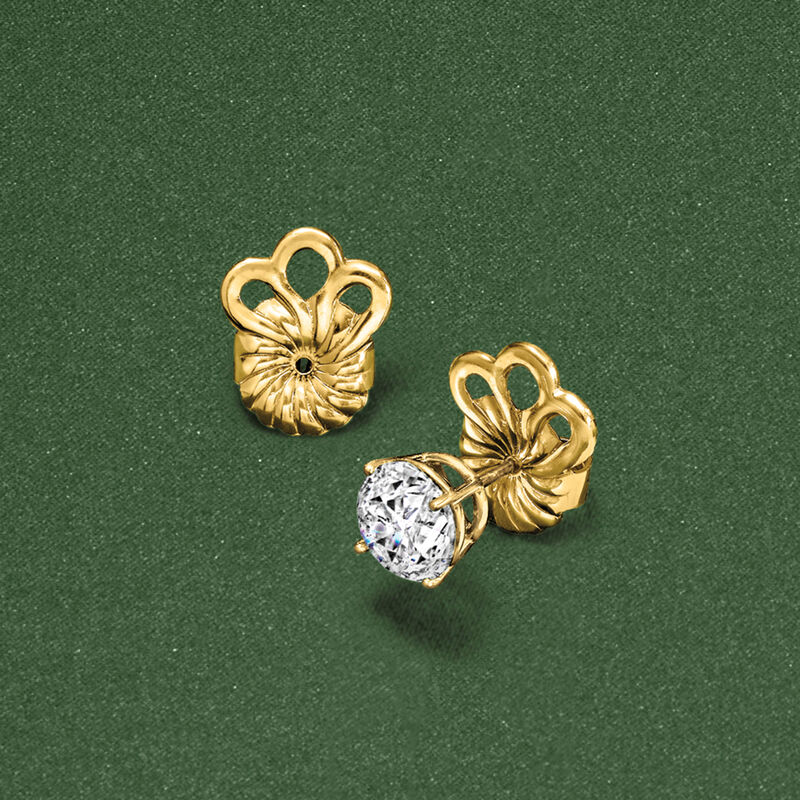 8mm 14kt Yellow Gold Stabilizing Earring Backings  image number 3