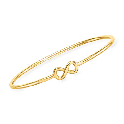 Italian 14kt Yellow Gold Infinity Symbol Bangle Bracelet
