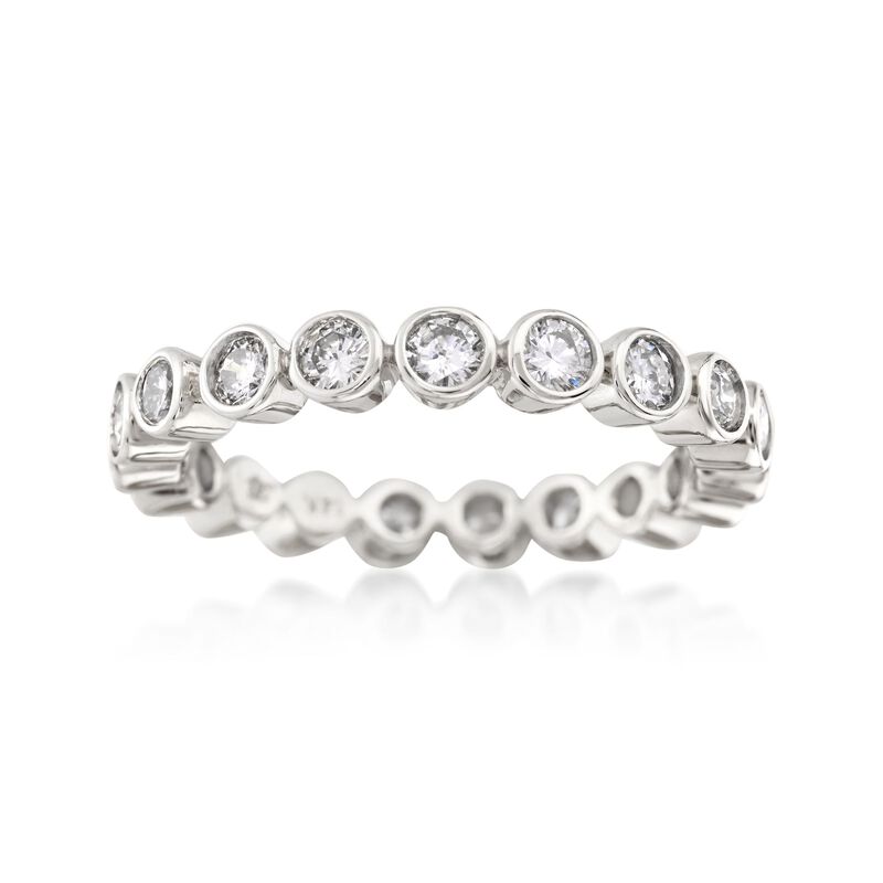 1.00 ct. t.w. Bezel-Set Diamond Eternity Band in 14kt White Gold image number 0