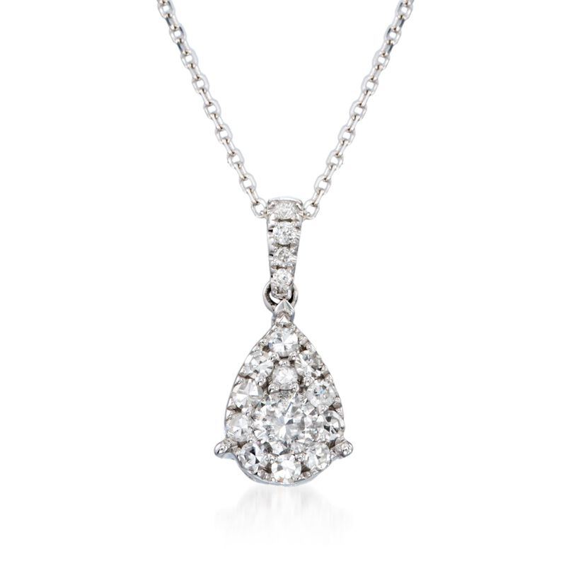 .50 ct. t.w. Diamond Teardrop Pendant Necklace in 14kt White Gold image number 0