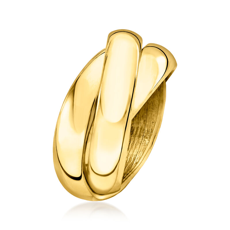 Italian 14kt Yellow Gold-Plated Rolling Ring image number 2