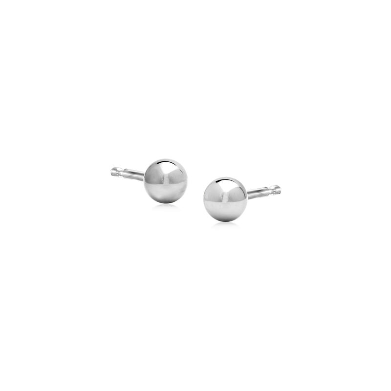 4-6mm 14kt White Gold Ball Stud Jewelry Set: Three Pairs of Earrings image number 7