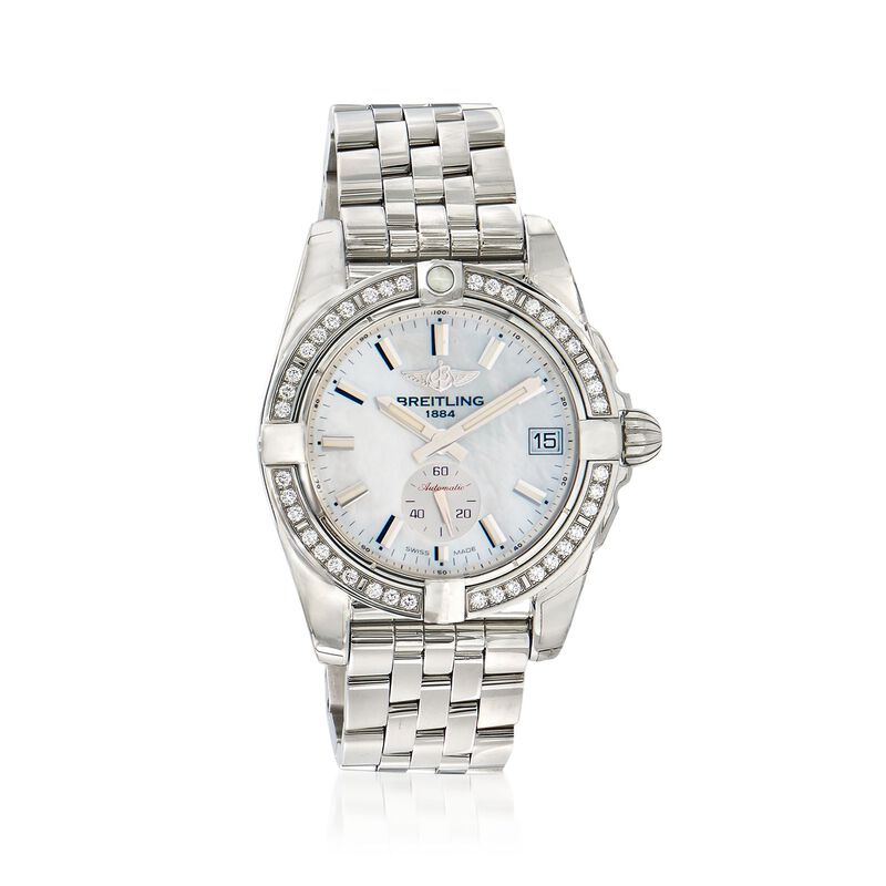 Breitling Galactic 36 Women's 36mm Automatic Stainless Steel Watch with Diamonds - Mother-Of-Pearl Dial image number 0