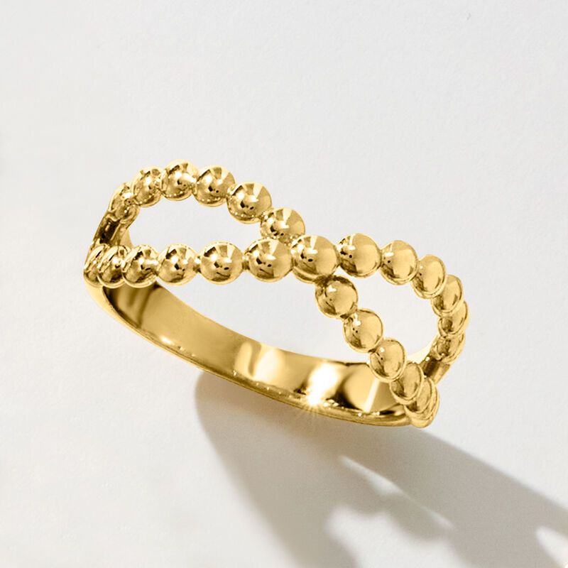 18kt Gold Vermeil Crisscross Bead Ring image number 3