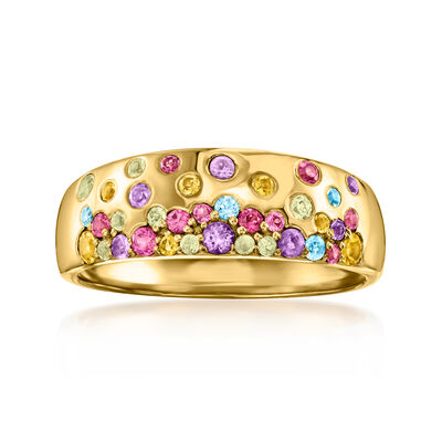 .45 ct. t.w. Scattered Multi-Gemstone Ring in 18kt Gold Over Sterling