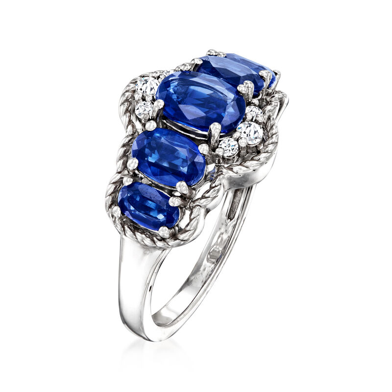 2.90 ct. t.w. Kyanite and .10 ct. t.w. White Zircon Ring in Sterling Silver. Size 7 image number 2