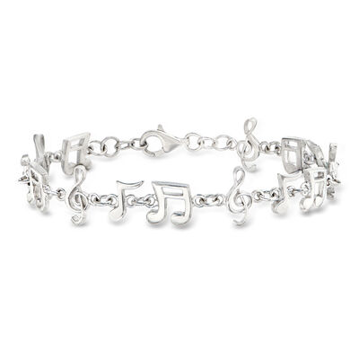 Sterling Silver Musical Note Bracelet