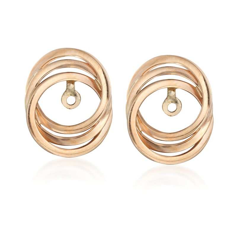 14kt Yellow Gold Three-Ring Earring Jackets image number 2