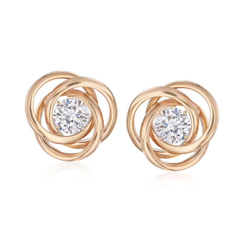14kt Yellow Gold Open Swirl Earring Jackets image number 3
