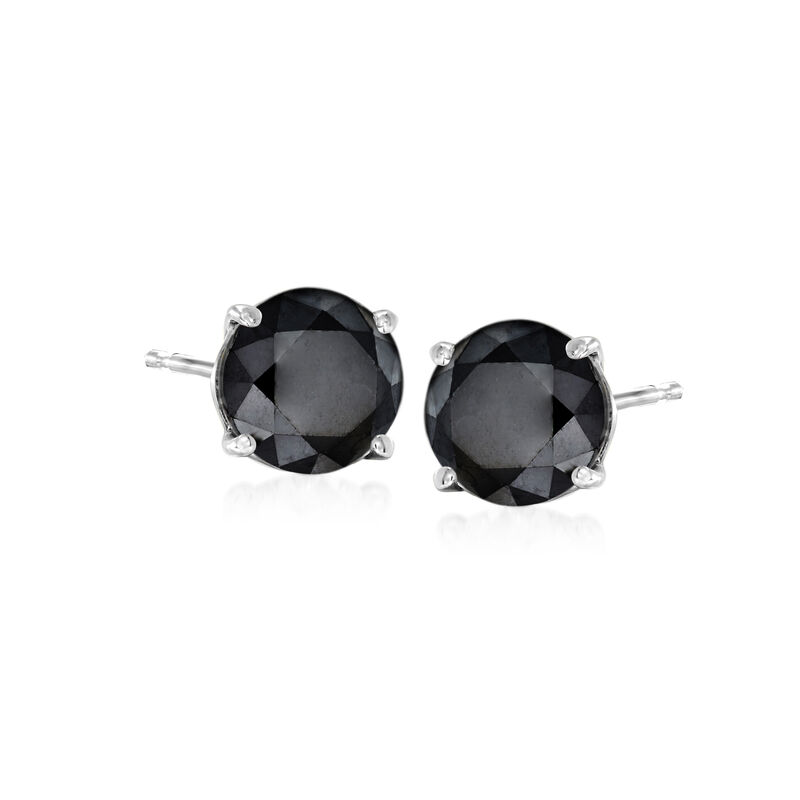 2.00 ct. t.w. Black Diamond Stud Earrings in 14kt White Gold image number 0