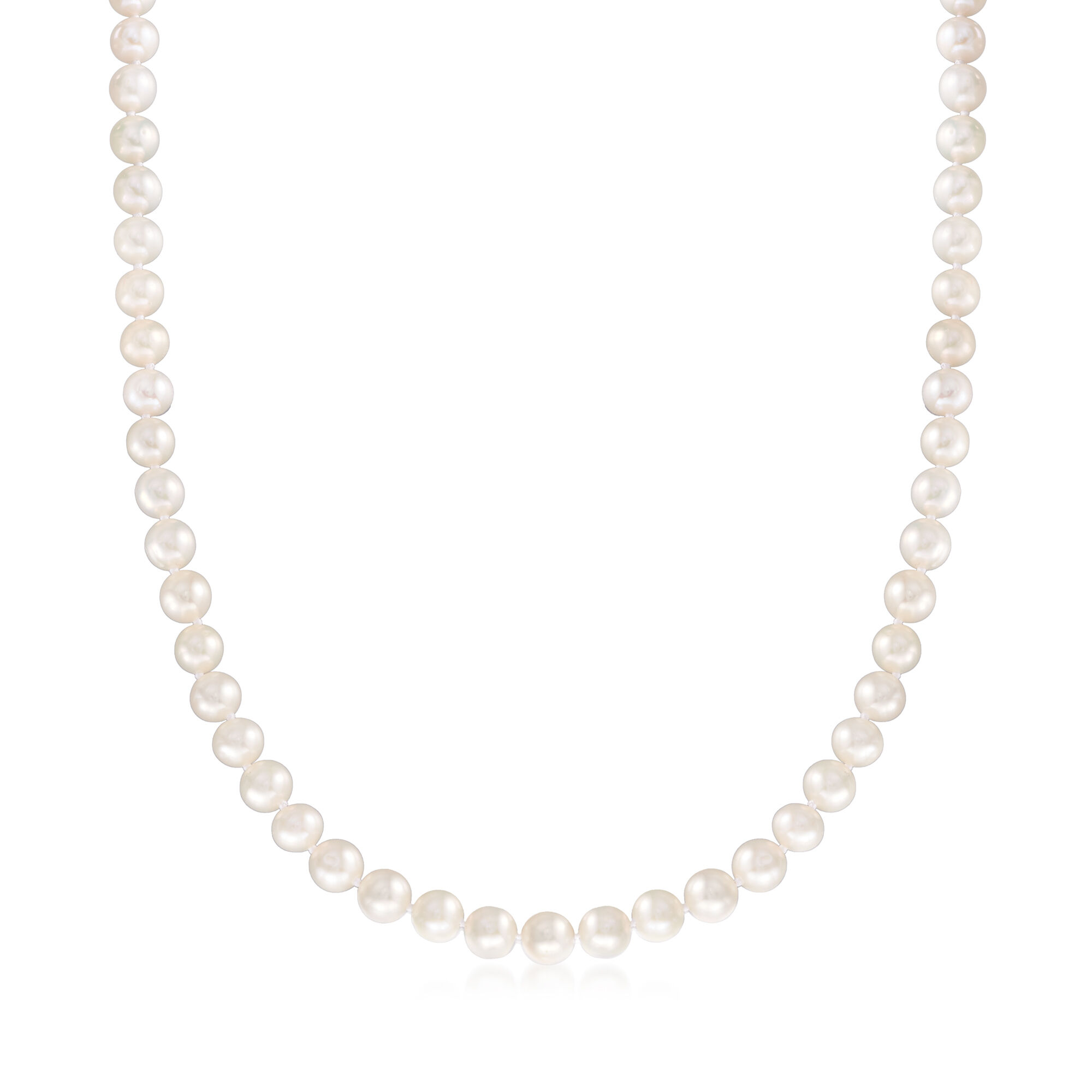 7-8mm Cultured Pearl Necklace with 14kt White Gold. 20