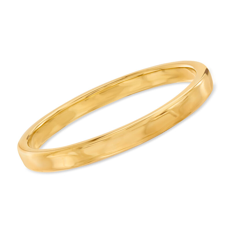 Italian Andiamo 14kt Yellow Gold Squared-Edge Bangle Bracelet. 7.5&quot; image number 0