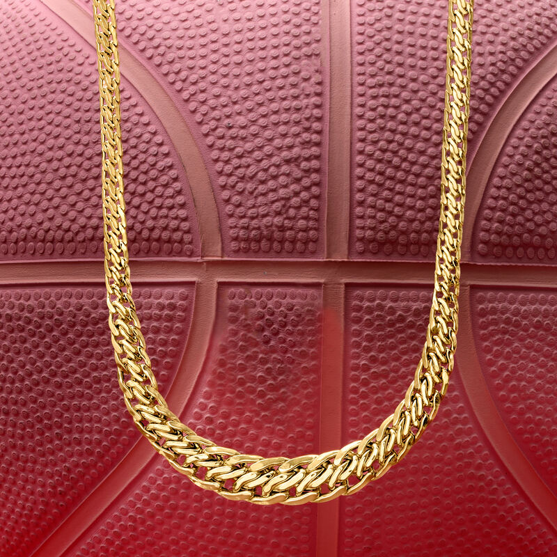Italian 14kt Yellow Gold Graduated Modified Wheat-Link Necklace. 20&quot; image number 3