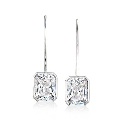 8.50 ct. t.w. Radiant-Cut CZ Drop Earrings in Sterling Silver