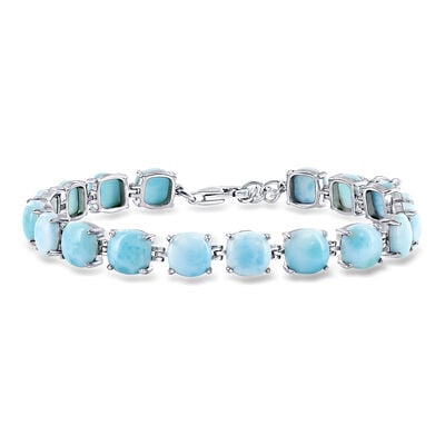 Larimar Tennis Bracelet in Sterling Silver