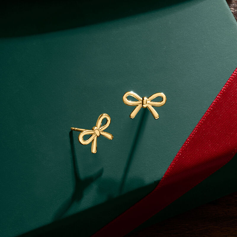 10kt Yellow Gold Ribbon Earrings  image number 2