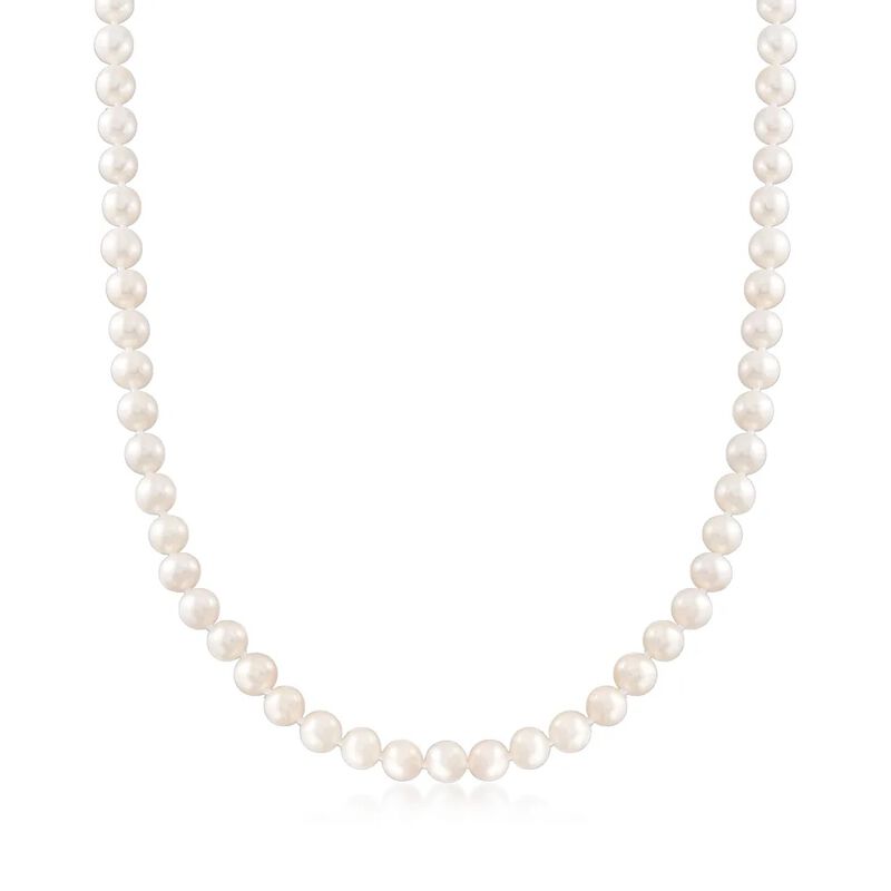 6-7mm Cultured Pearl Necklace with 14kt White Gold image number 0