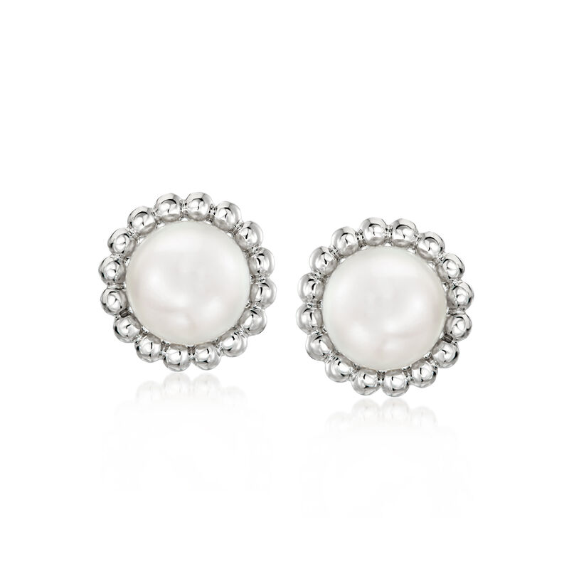 Gabriel & Co. 6-6.5mm Cultured Pearl and Sterling Silver Beaded Earrings image number 0