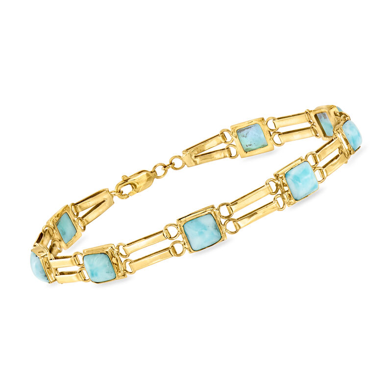 C. 1990 Vintage Howlite Bracelet in 14kt Yellow Gold. 8" image number 0