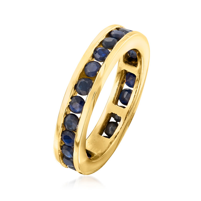 1.30 ct. t.w. Channel-Set Sapphire Eternity Band in 14kt Yellow Gold image number 2