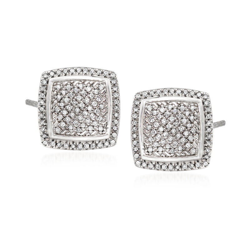 .23 ct. t.w. Diamond Square Earrings in Sterling Silver image number 0