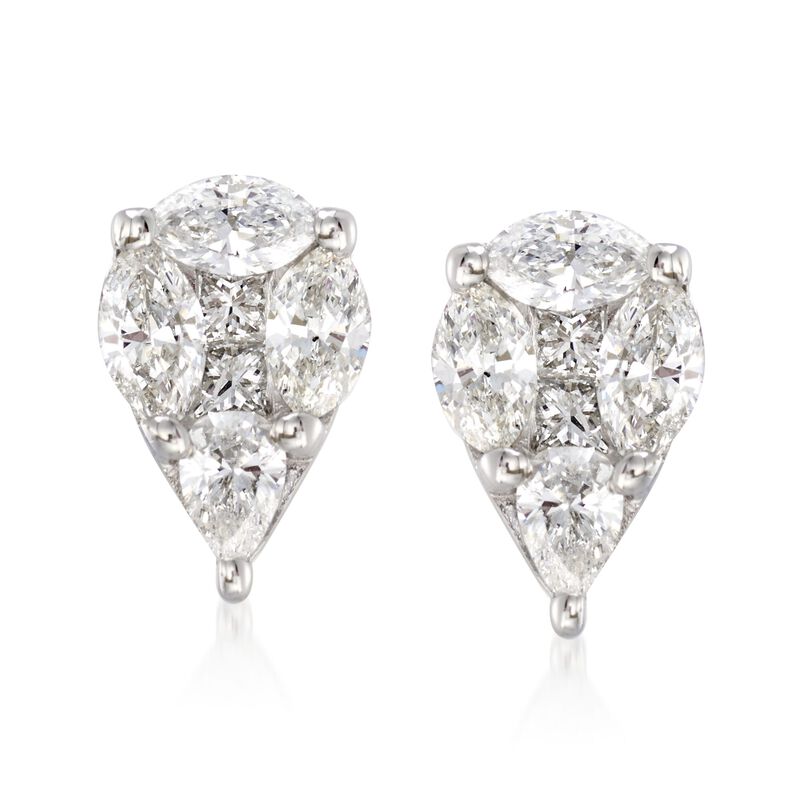 .75 ct. t.w. Pear-Shaped Diamond Earrings in 14kt White Gold  image number 0