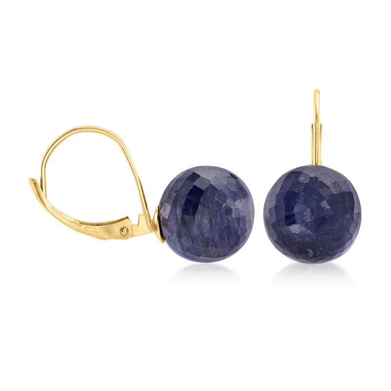 17.00 ct. t.w. Sapphire Bead Drop Earrings in 10kt Yellow Gold image number 2
