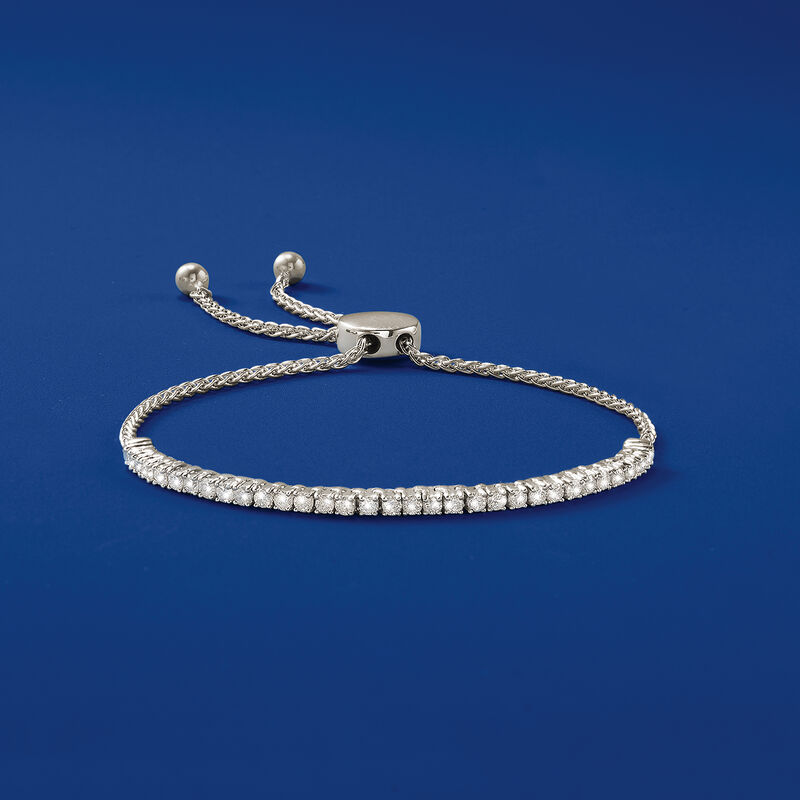 1.00 ct. t.w. Diamond Bolo Bracelet in 14kt White Gold image number 7