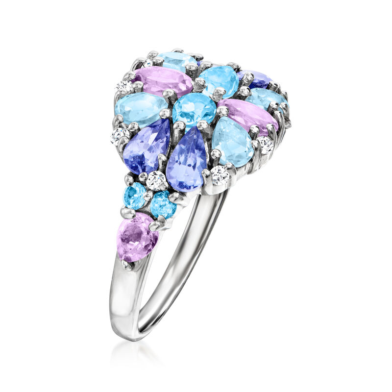 2.60 ct. t.w. Multi-Gemstone Ring in Sterling Silver image number 2