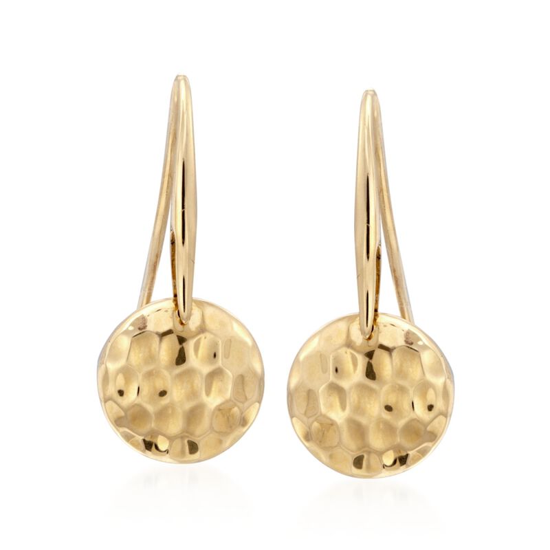 Roberto Coin &quot;Martellato&quot; 18kt Yellow Gold Hammered Circle Earrings  image number 0