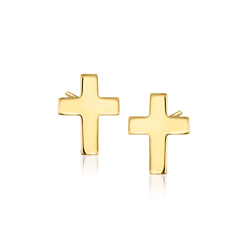 14kt Yellow Gold Cross Earrings image number 0