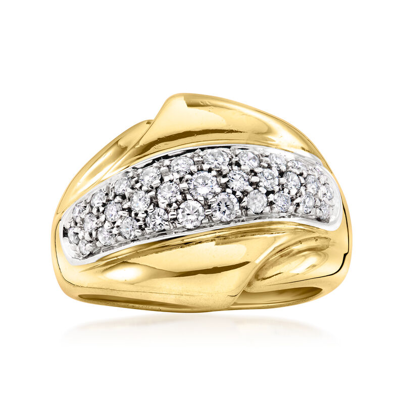 C. 1980 Vintage .85 ct. t.w. Diamond Ring in 18kt Yellow Gold. Size 7 image number 0