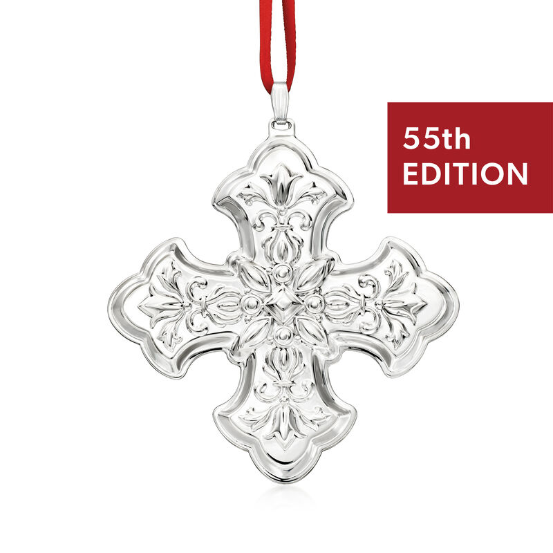 Reed & Barton 2025 Annual Sterling Silver Christmas Cross Ornament - 55th Edition image number 0