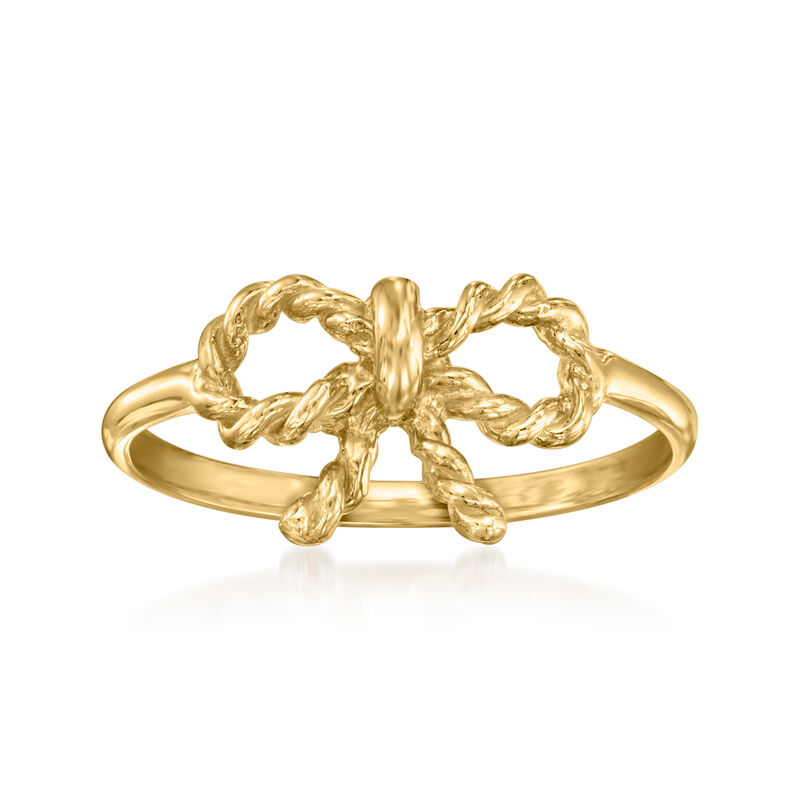 14kt Yellow Gold Twisted Bow Ring image number 0