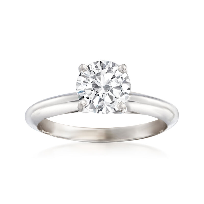 1.20 Carat Certified Diamond Solitaire Engagement Ring in 14kt White Gold image number 0