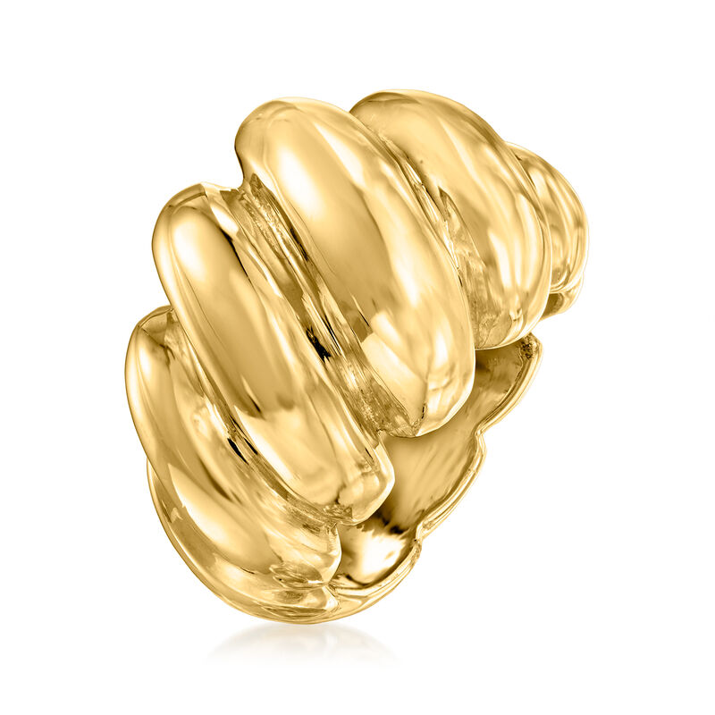 Italian 18kt Gold Over Sterling Croissant Ring image number 2