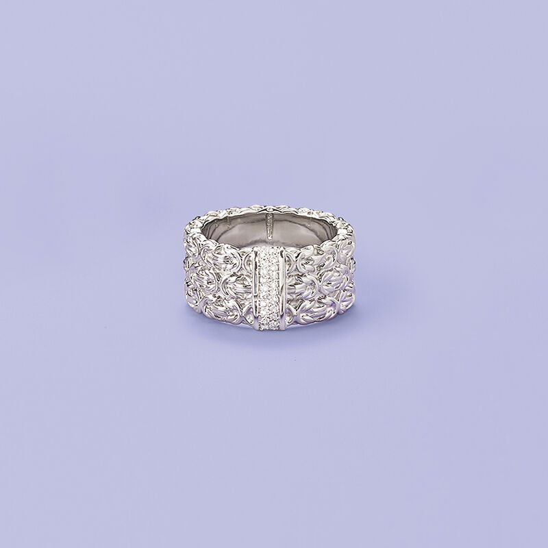 .10 ct. t.w. Diamond Byzantine Ring in Sterling Silver image number 3