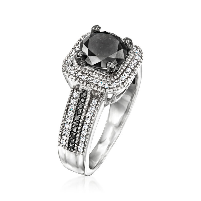 2.00 ct. t.w. Black and White Diamond Ring in Sterling Silver image number 2