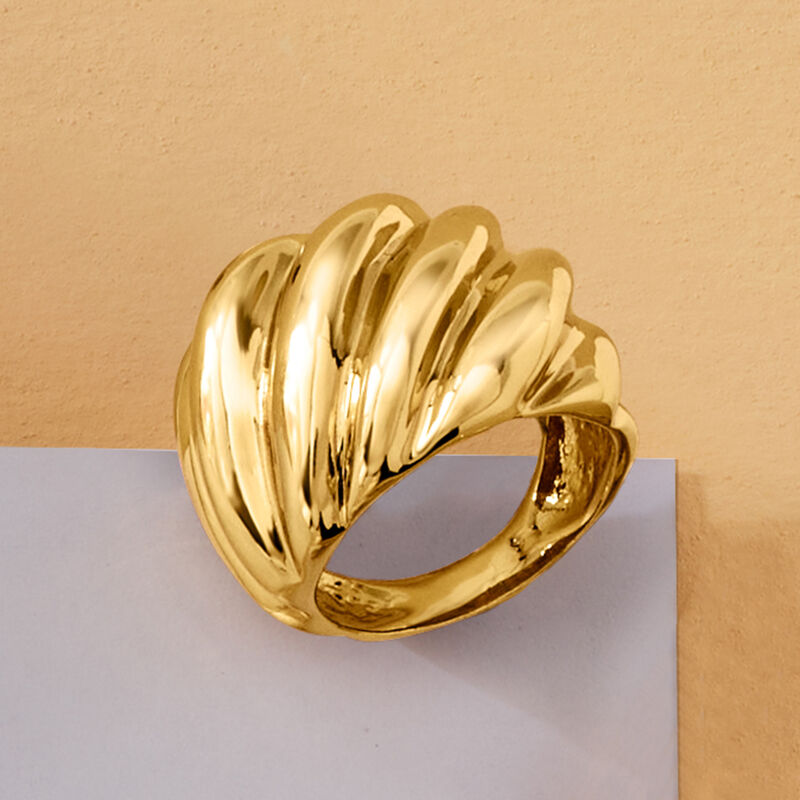 Italian 14kt Yellow Gold-Plated Shrimp Ring image number 4