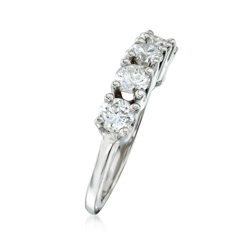 C. 1980 Vintage 1.25 ct. t.w. Diamond Five-Stone Ring in 14kt White Gold. Size 5 image number 2