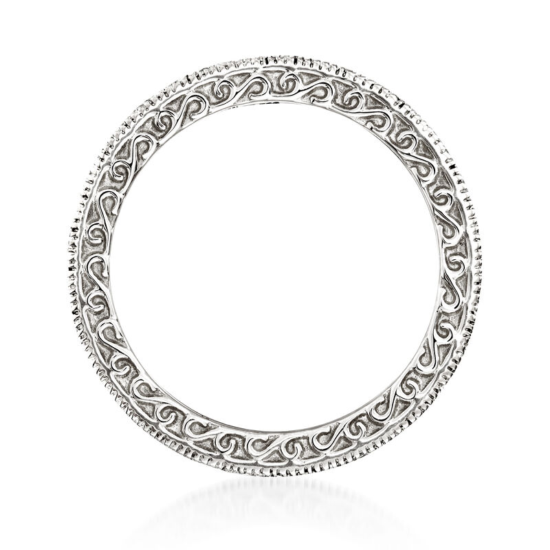 1.00 ct. t.w. Diamond Eternity Band with Beaded Edges in 14kt White Gold image number 3