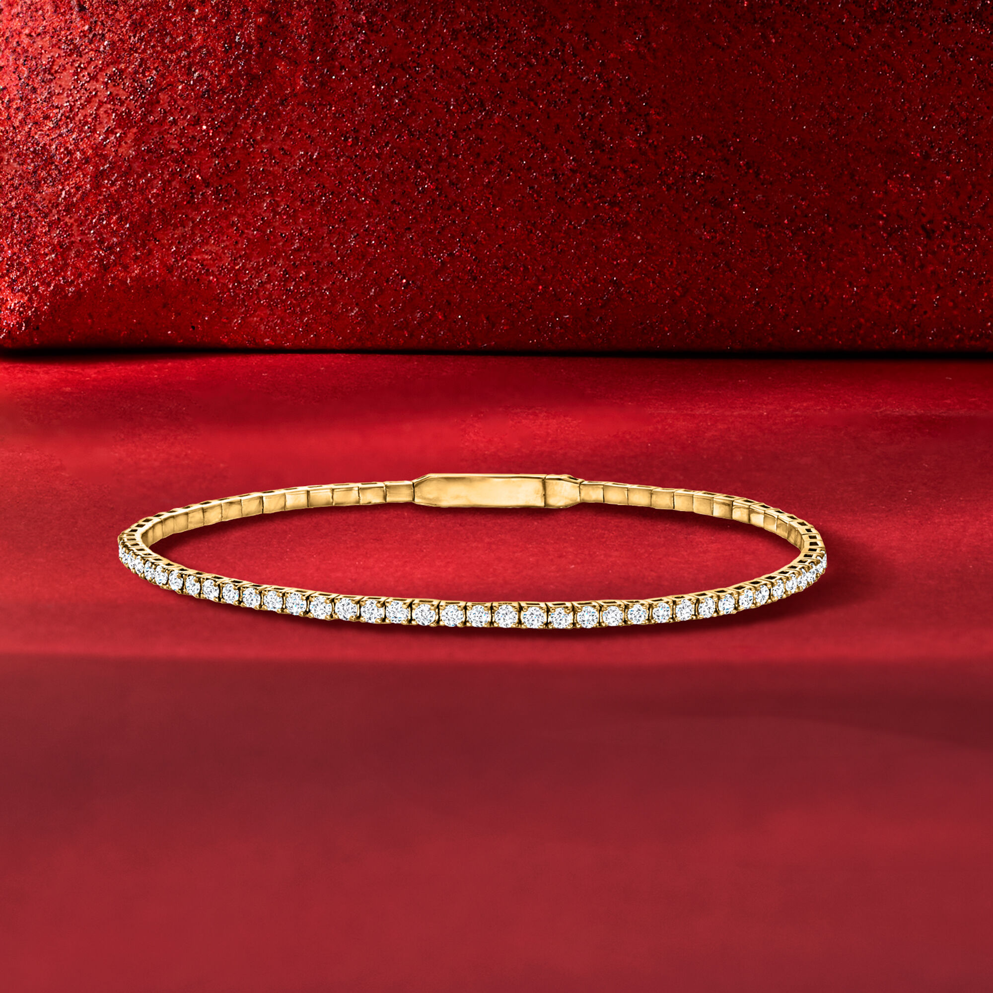 1.00 ct. t.w. Diamond Tennis-Style Flexible Bangle Bracelet in