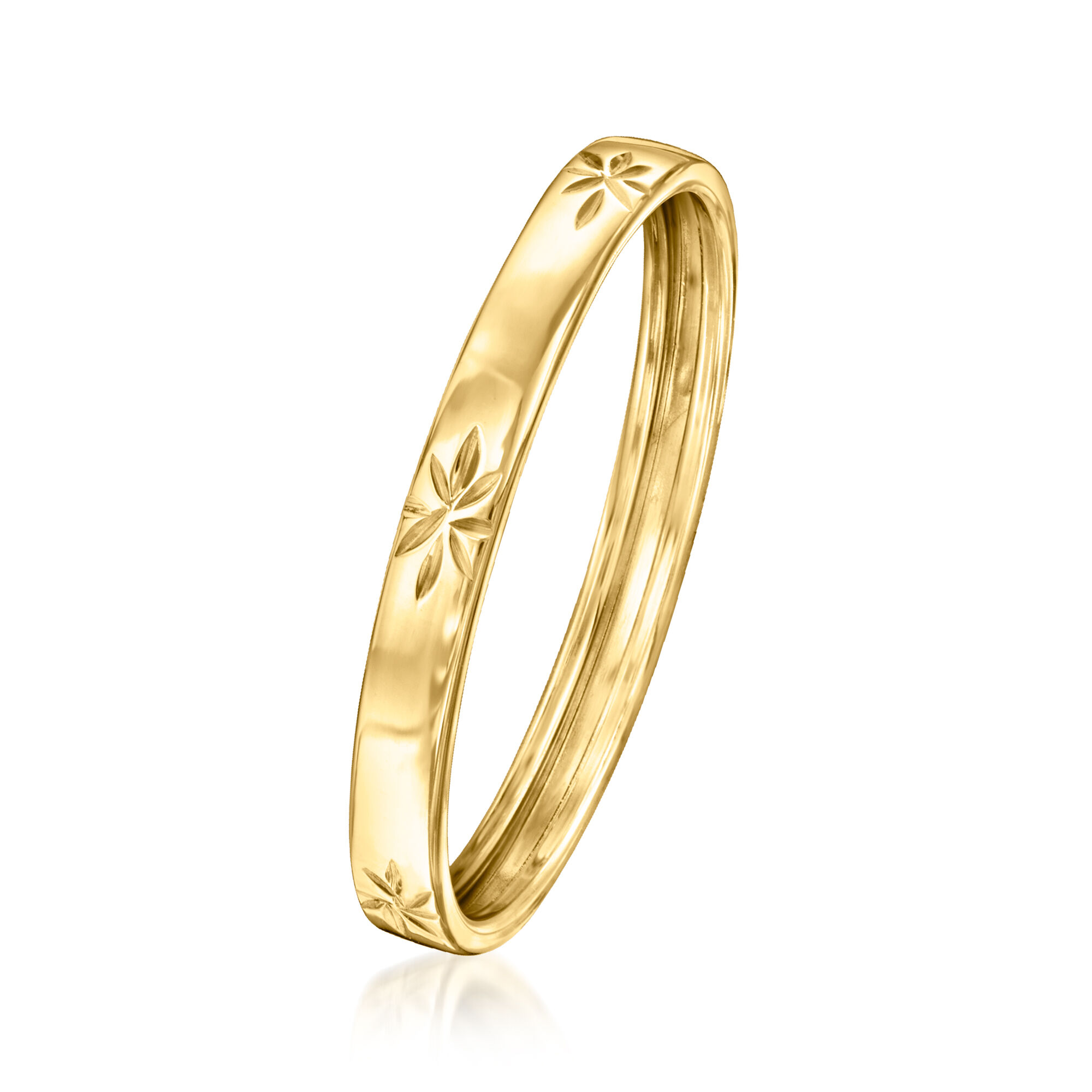 Italian 10kt Yellow Gold Diamond-Cut Star Ring | Ross Simons