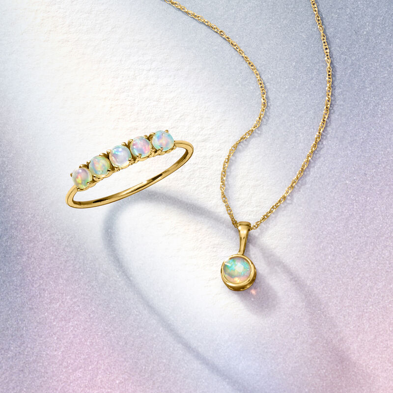 Opal Pendant Necklace in 14kt Yellow Gold image number 3