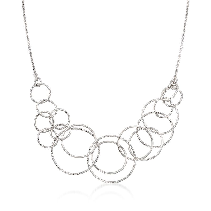 Italian Sterling Silver Diamond-Cut Multi-Circle Necklace image number 0