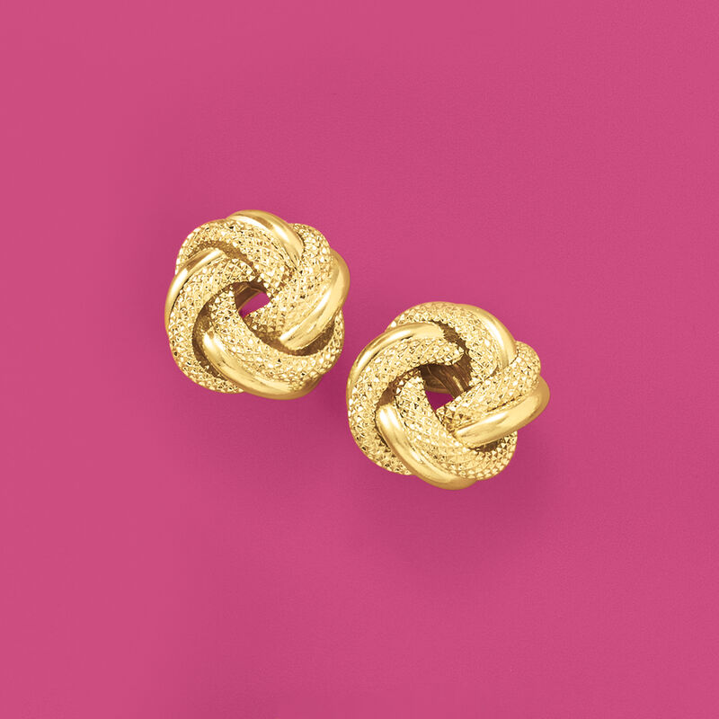 Italian 18kt Yellow Gold Love Knot Earrings image number 2
