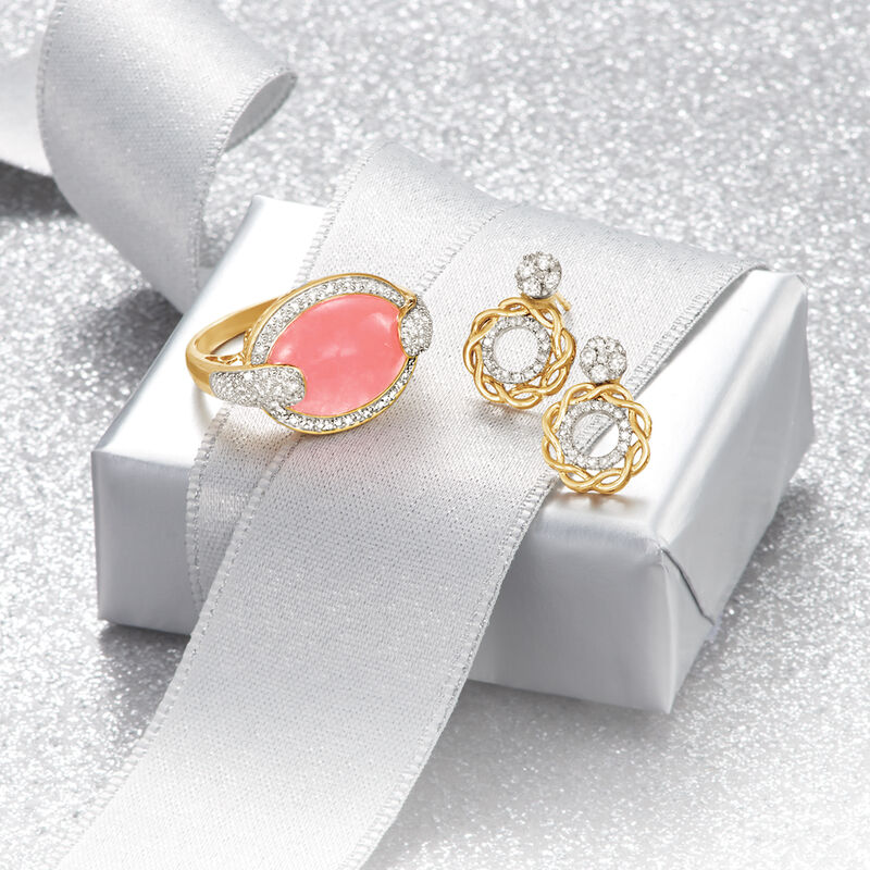 .33 ct. t.w. Diamond Jewelry Set: Stud Earrings and Convertible Earring Jackets in 14kt Yellow Gold image number 8